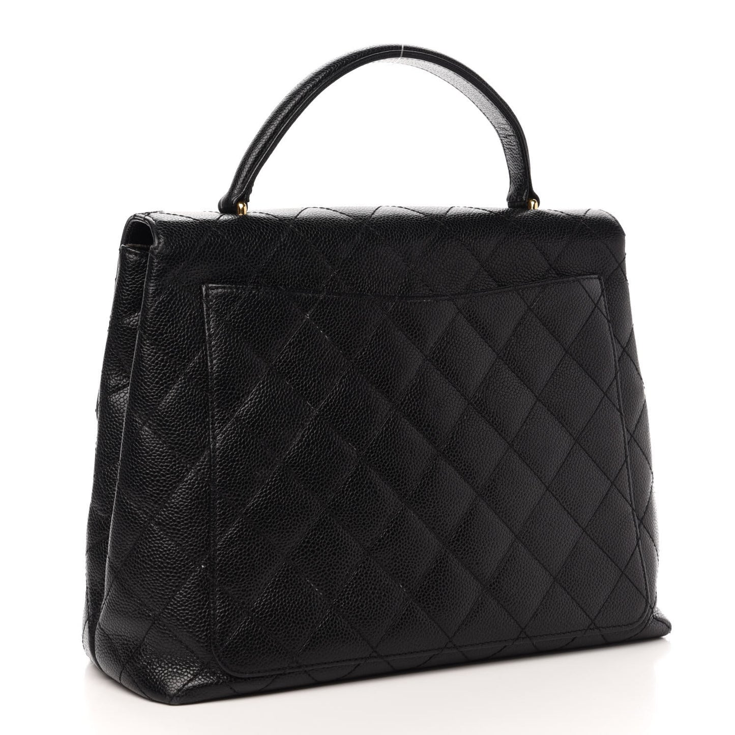Caviar Quilted Jumbo Kelly Flap Black