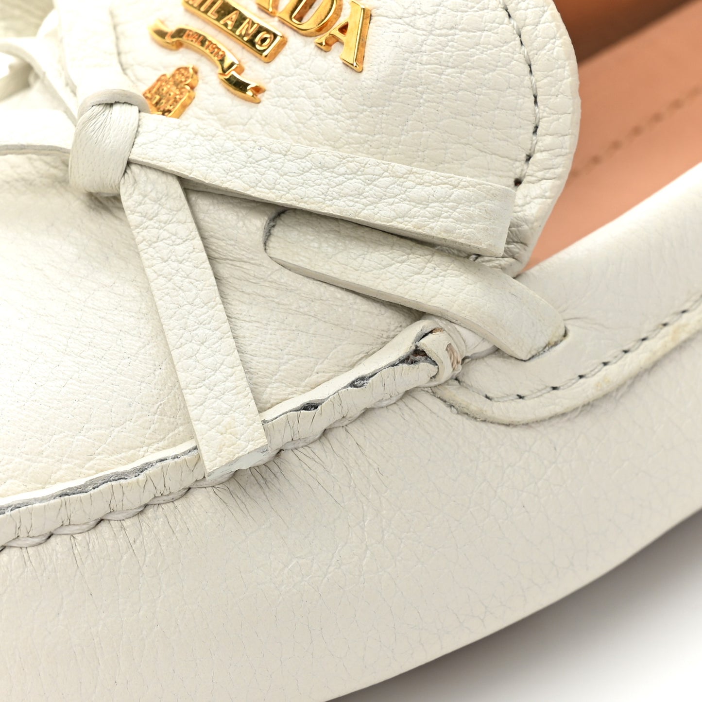 Calfskin Bow Driving Loafer 36 White