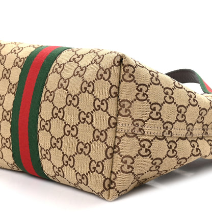 Gucci Monogram Web Small Giglio Tote Beige Dark Brown 9 of 9