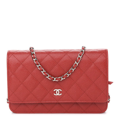Chanel Caviar Quilted Wallet On Chain WOC Red 1 of 10
