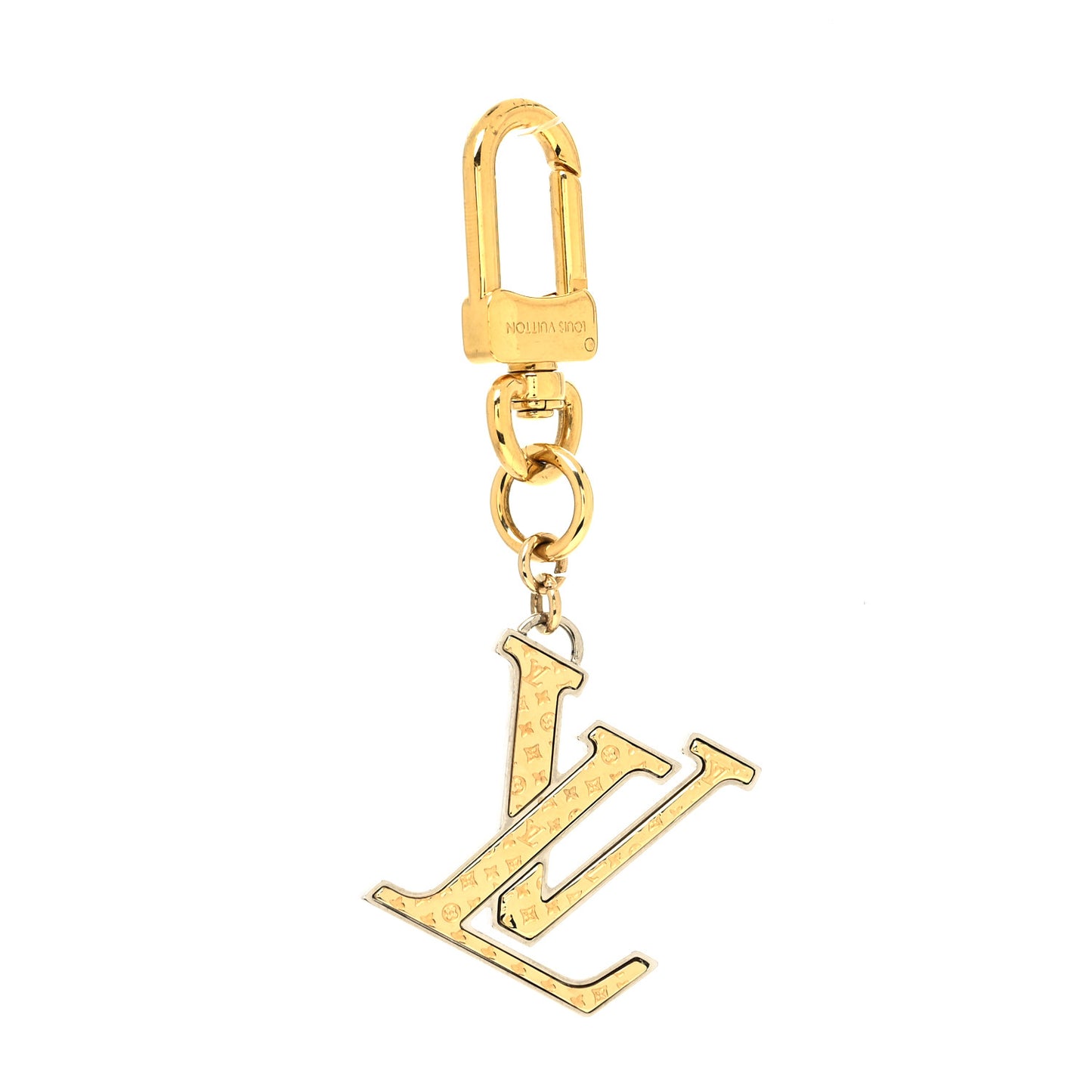 LV Nanogram Bag Charm Key Holder Gold