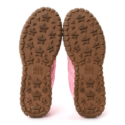 Miu Miu Technical Fabric Suede Womens Tyre Sneakers 38 Pink 6 of 9