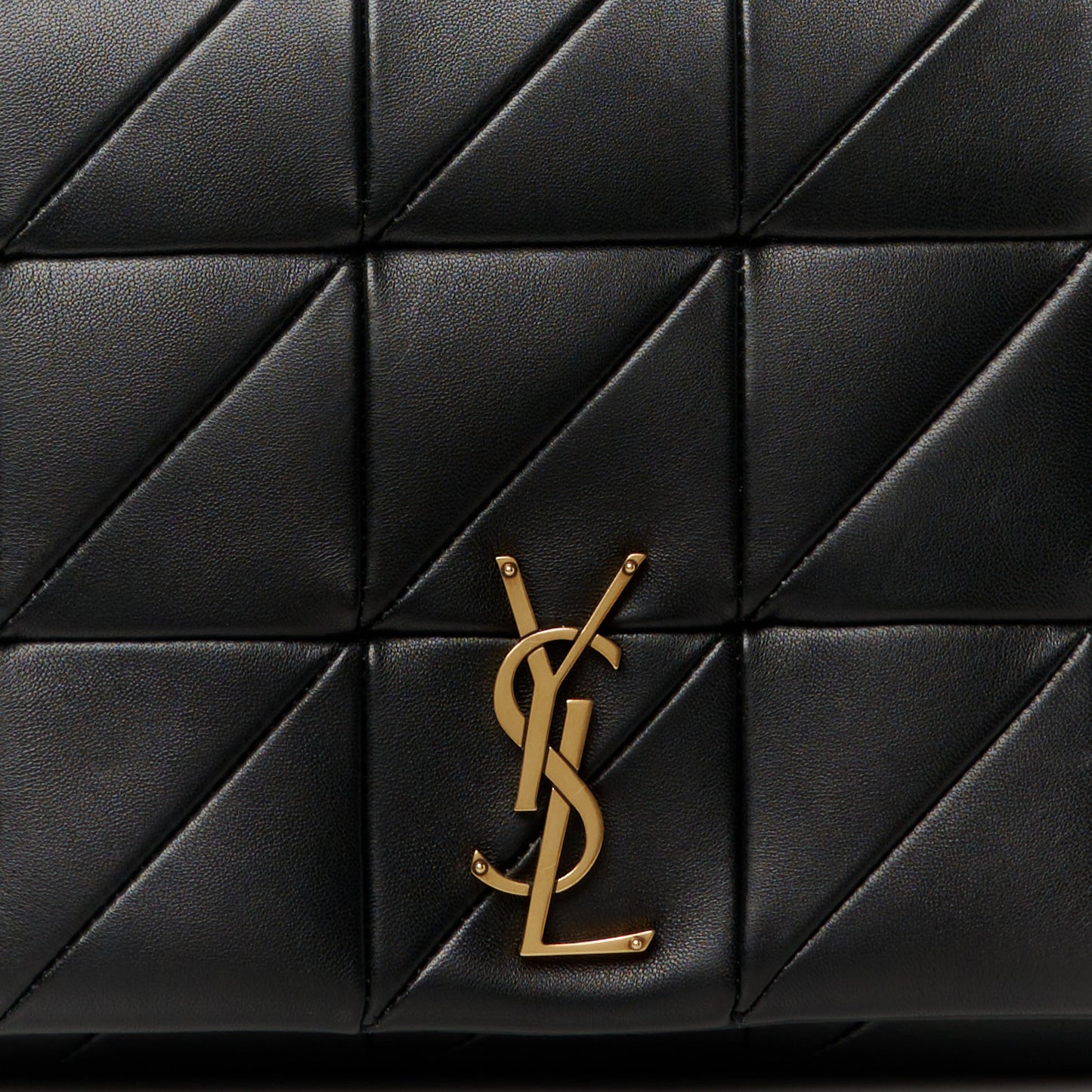 Lambskin Patchwork Monogram Large Jamie Black
