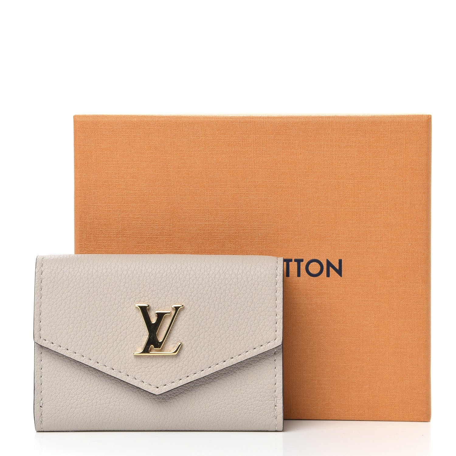 Louis Vuitton Calfskin Lockmini Wallet Greige 7 of 7