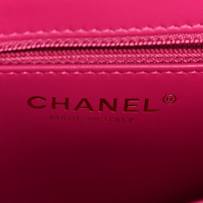 Chanel Shiny Aged Calfskin Quilted Nano Kelly Shopper Dark Pink 6 of 11