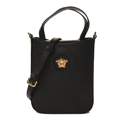Versace Calfskin La Medusa Top Handle Hobo Black 1 of 8