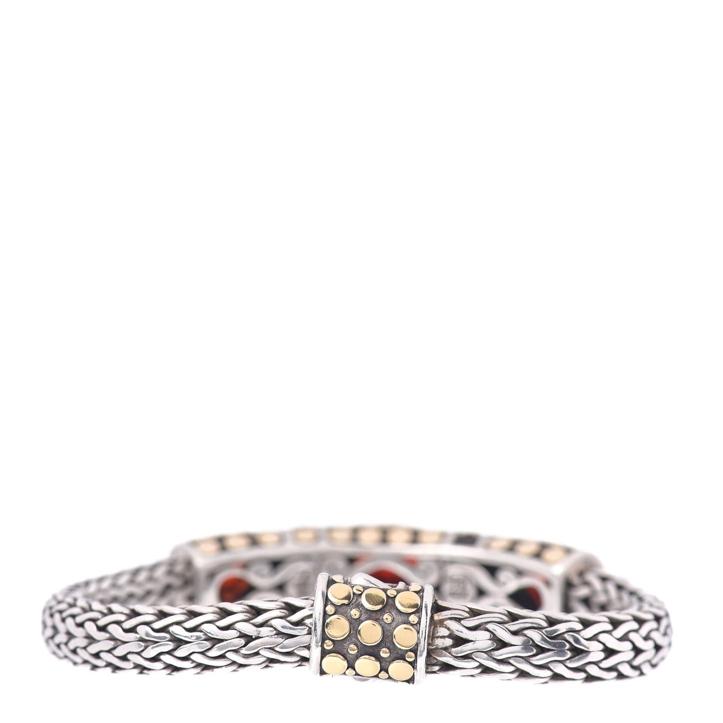 Sterling Silver 18K Yellow Gold Garnet Kali Dot Station Bracelet
