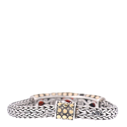 John Hardy Sterling Silver 18K Yellow Gold Garnet Kali Dot Station Bracelet 3 of 4