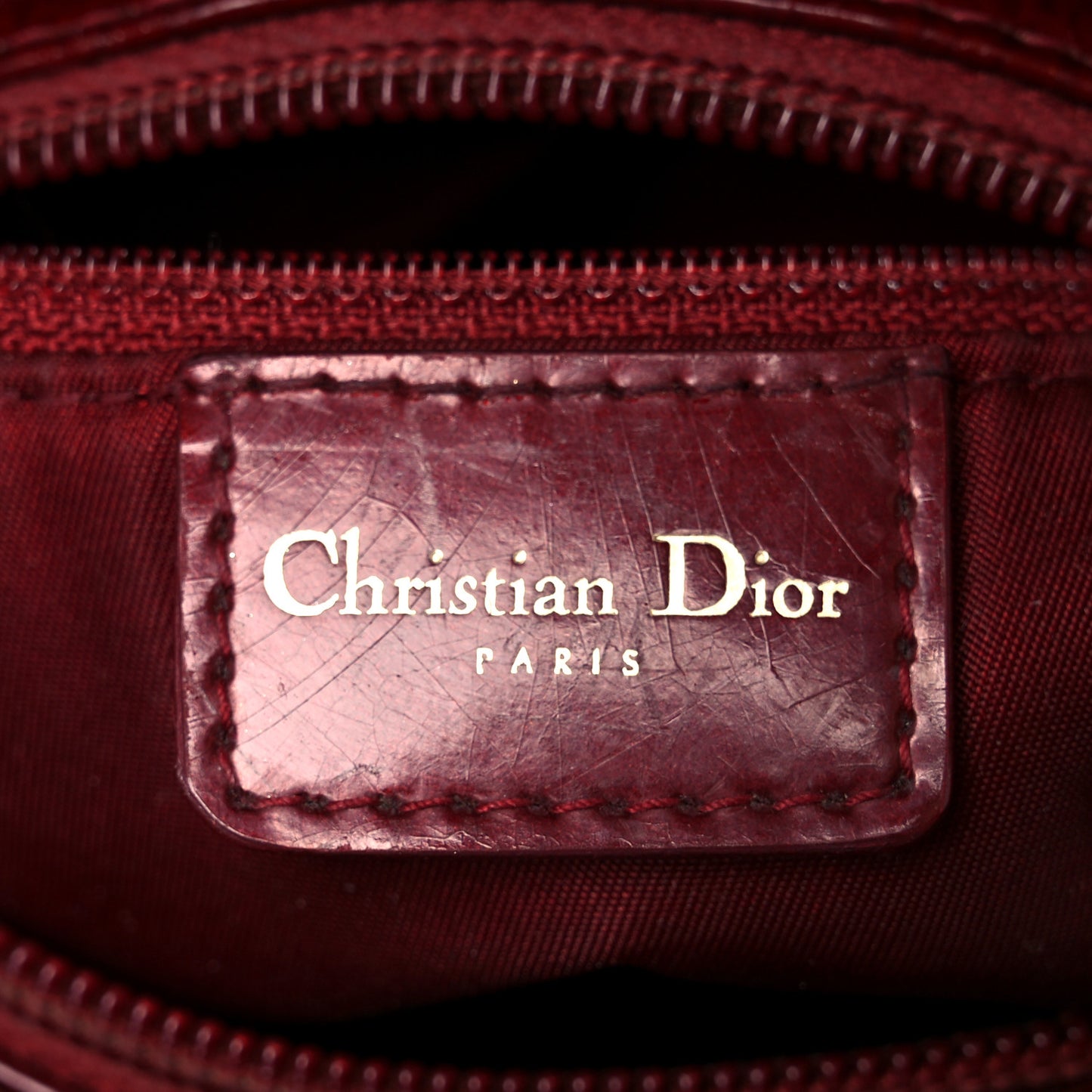 Patent Diorissimo Medium Lady Dior Burgundy Red