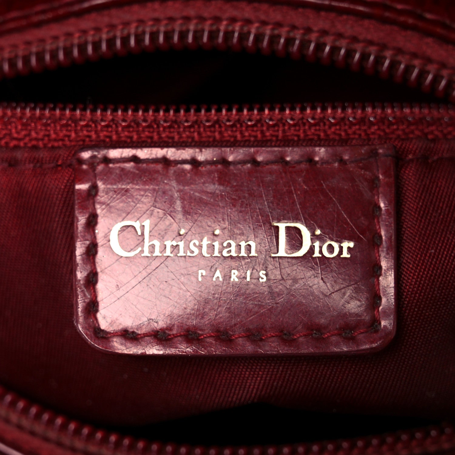 Christian Dior Patent Diorissimo Medium Lady Dior Burgundy Red 6 of 11