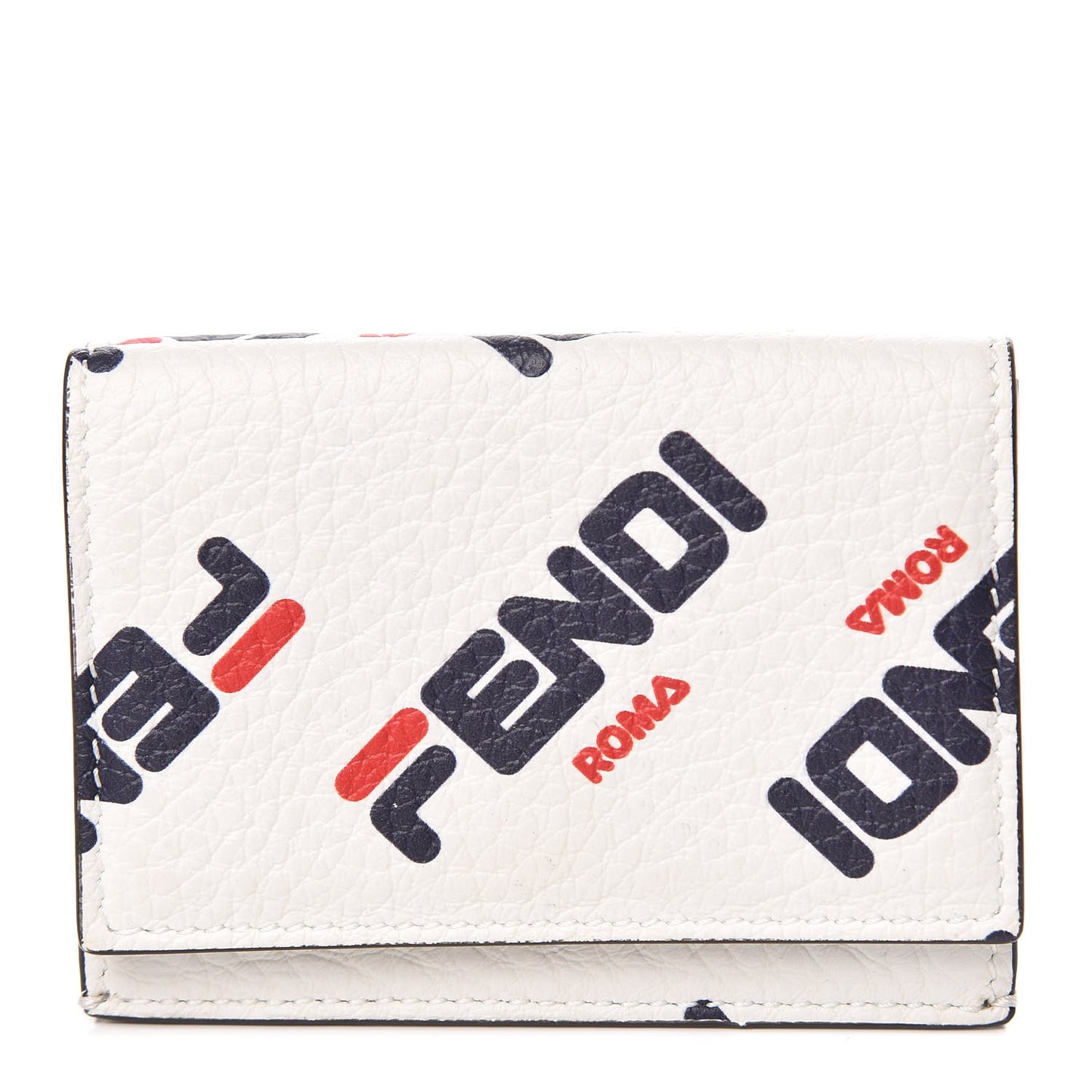 X FILA Vitello Mania Micro Tri-Fold Wallet White