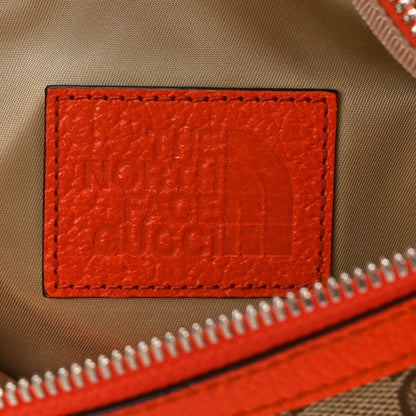 Gucci X THE NORTH FACE Monogram Textured Dollar Calfskin Embroidered Belt Bag Beige Ebony Mystic White Deep Orange 6 of 8