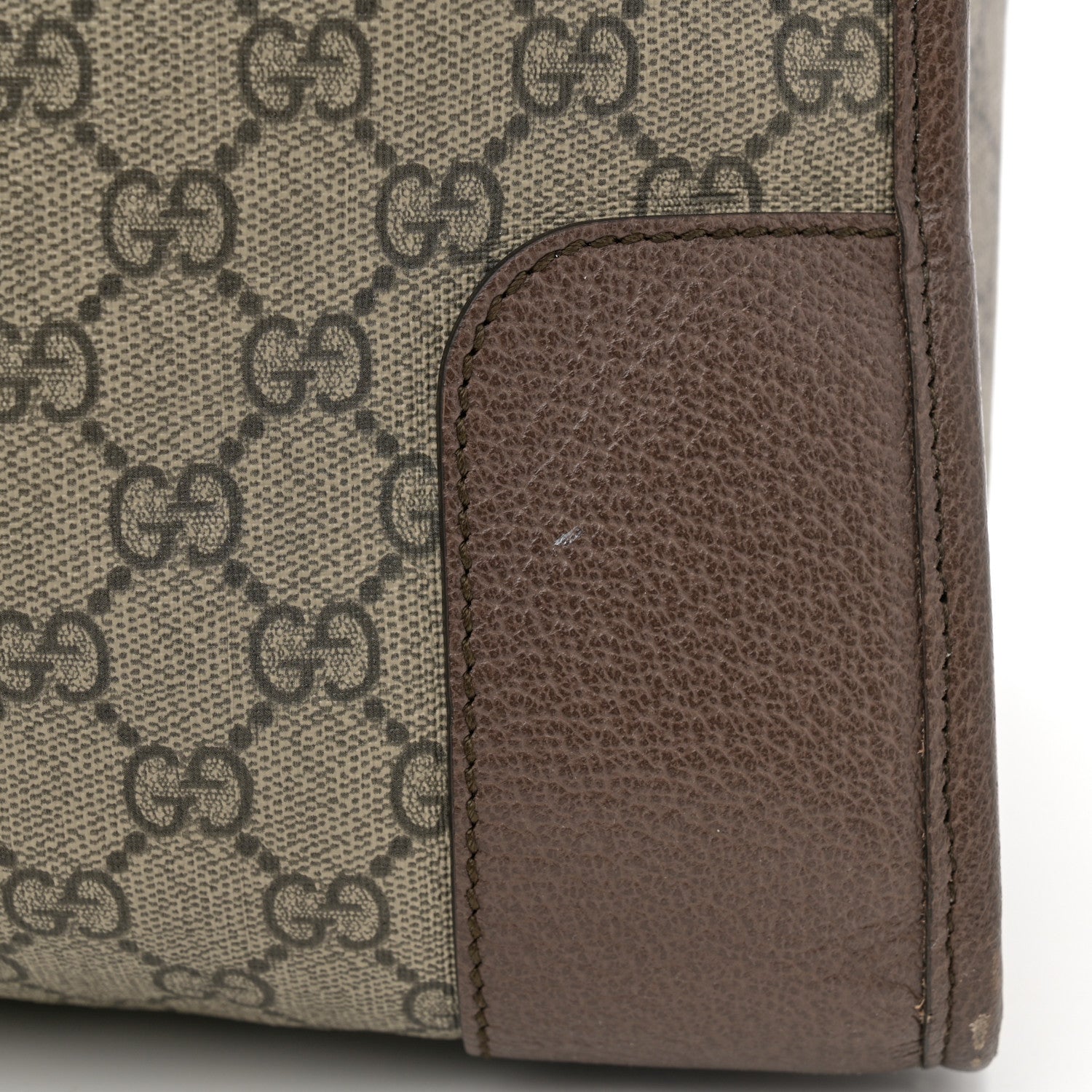 Gucci Soft GG Supreme Monogram Textured Dollar Calfskin Web Large Ophidia Carry-On Duffle Bag Beige Ebony New Acero 13 of 14