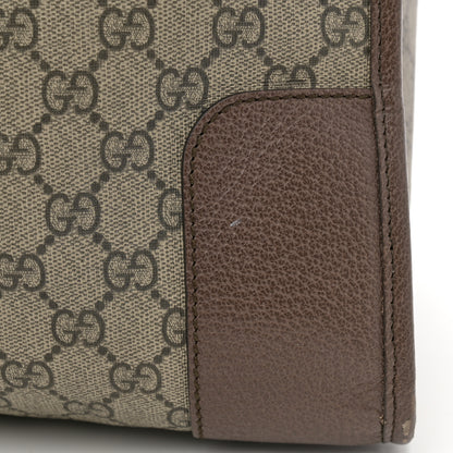 Gucci Soft GG Supreme Monogram Textured Dollar Calfskin Web Large Ophidia Carry-On Duffle Bag Beige Ebony New Acero 13 of 14