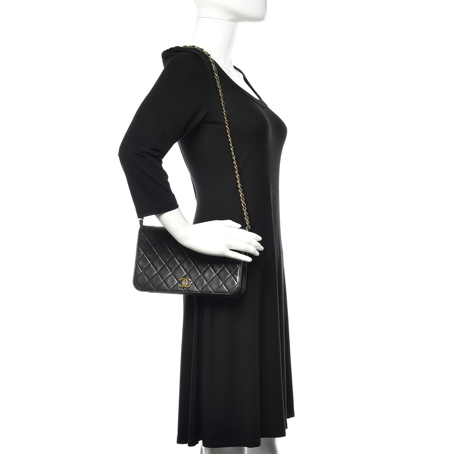 Lambskin Quilted Small Single Flap Bag Black
