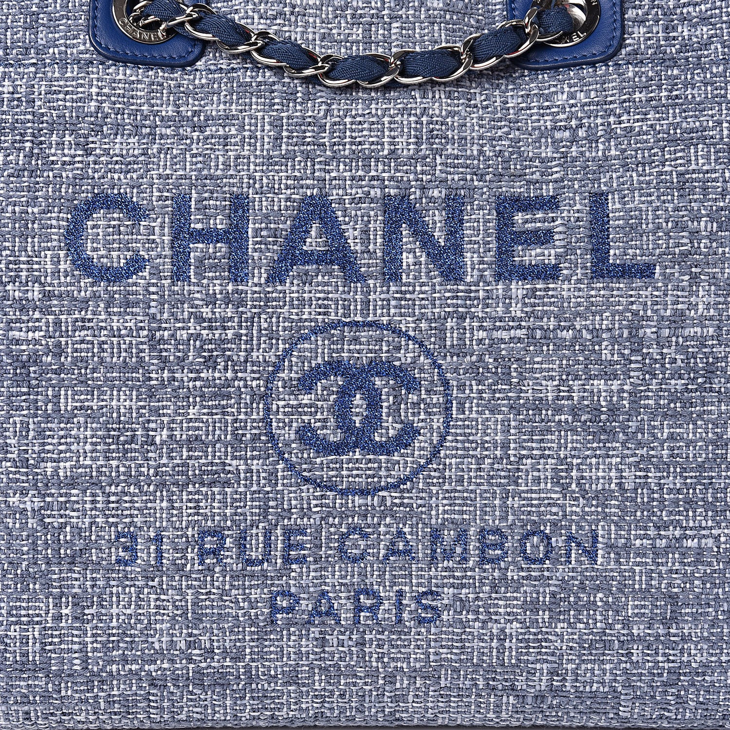 Chanel Canvas Large Deauville Tote Blue 9 of 12