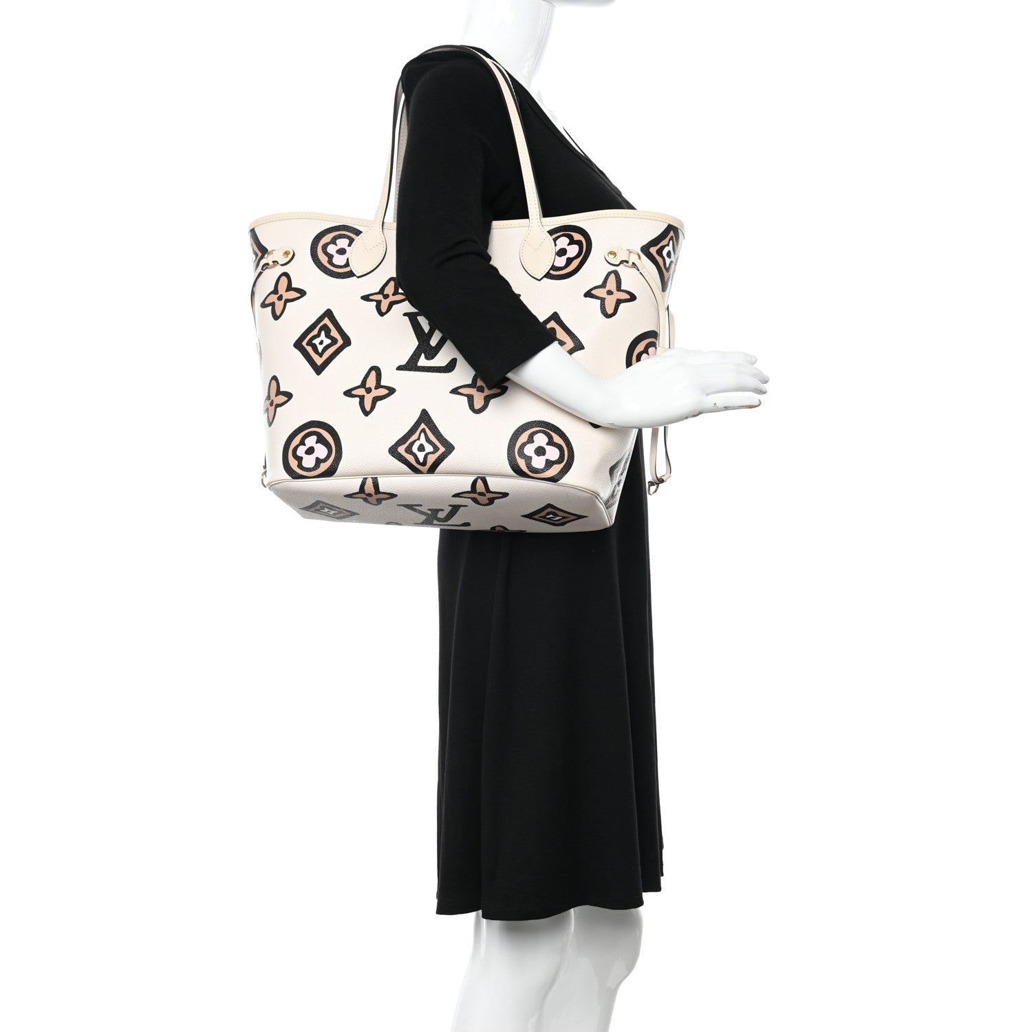 Louis Vuitton Monogram Giant Wild at Heart Neverfull MM Creme 2 of 11