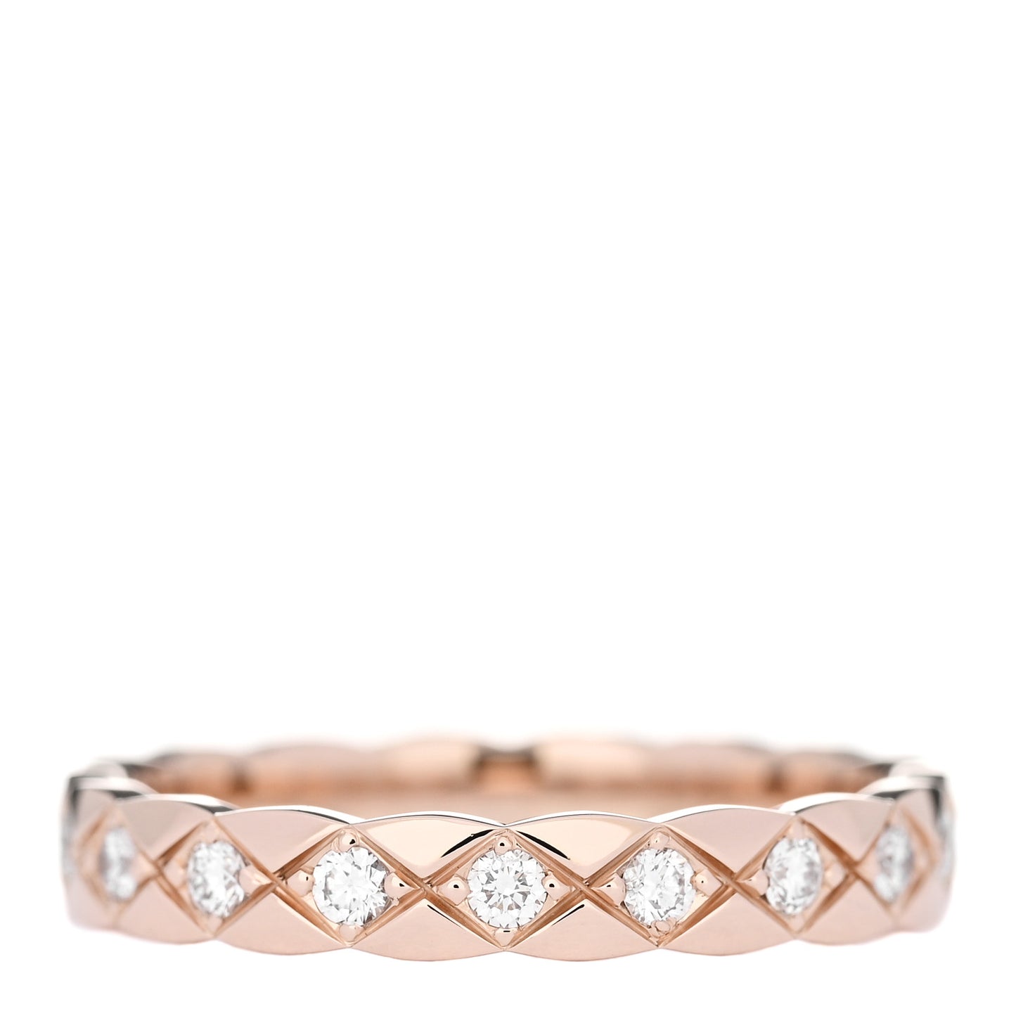 18K Beige Gold Diamond Mini Coco Crush Ring 53 6.25