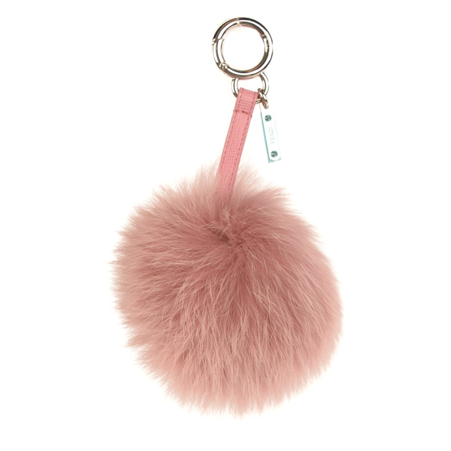 Fox Fur Vitello Elite Pom Pom Bag Charm Rosa