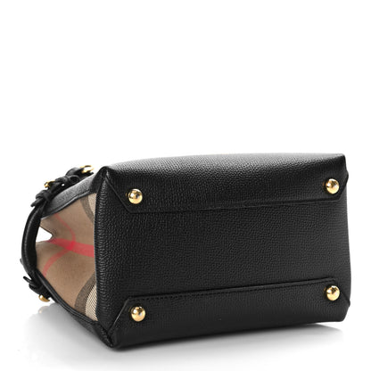Burberry Derby Calfskin House Check Baby Banner Tote Black 4 of 8