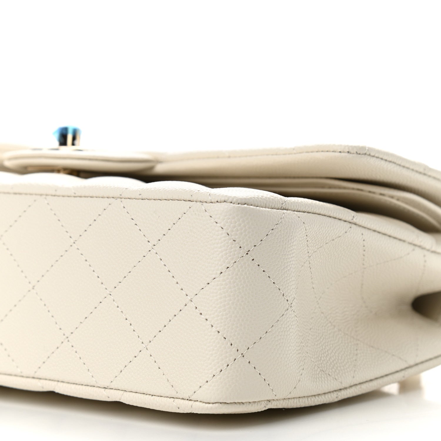 Chanel Caviar Quilted Medium Double Flap White 9 of 11