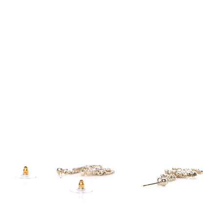 Chanel Crystal CC Drop Earrings Pink Grey Gold 3 of 5