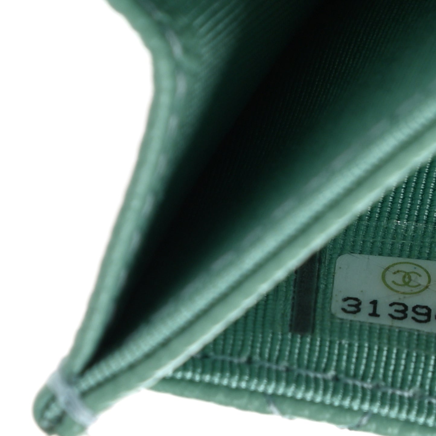 Caviar Quilted Flap Card Holder Wallet Light Green