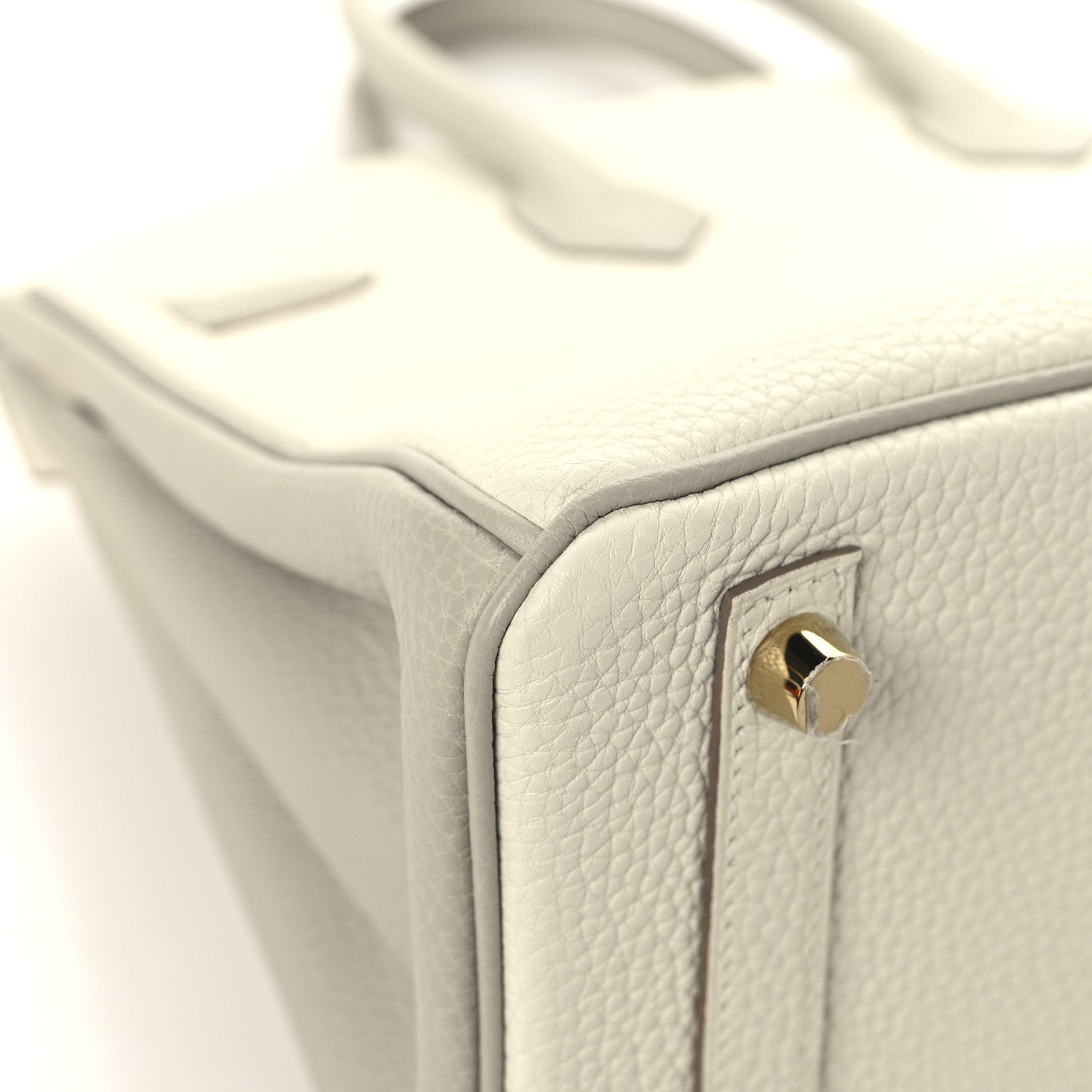 Hermes Togo Horseshoe Birkin 25 Craie Gris Tourterelle 11 of 13