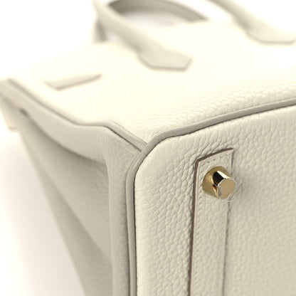 Hermes Togo Horseshoe Birkin 25 Craie Gris Tourterelle 11 of 13