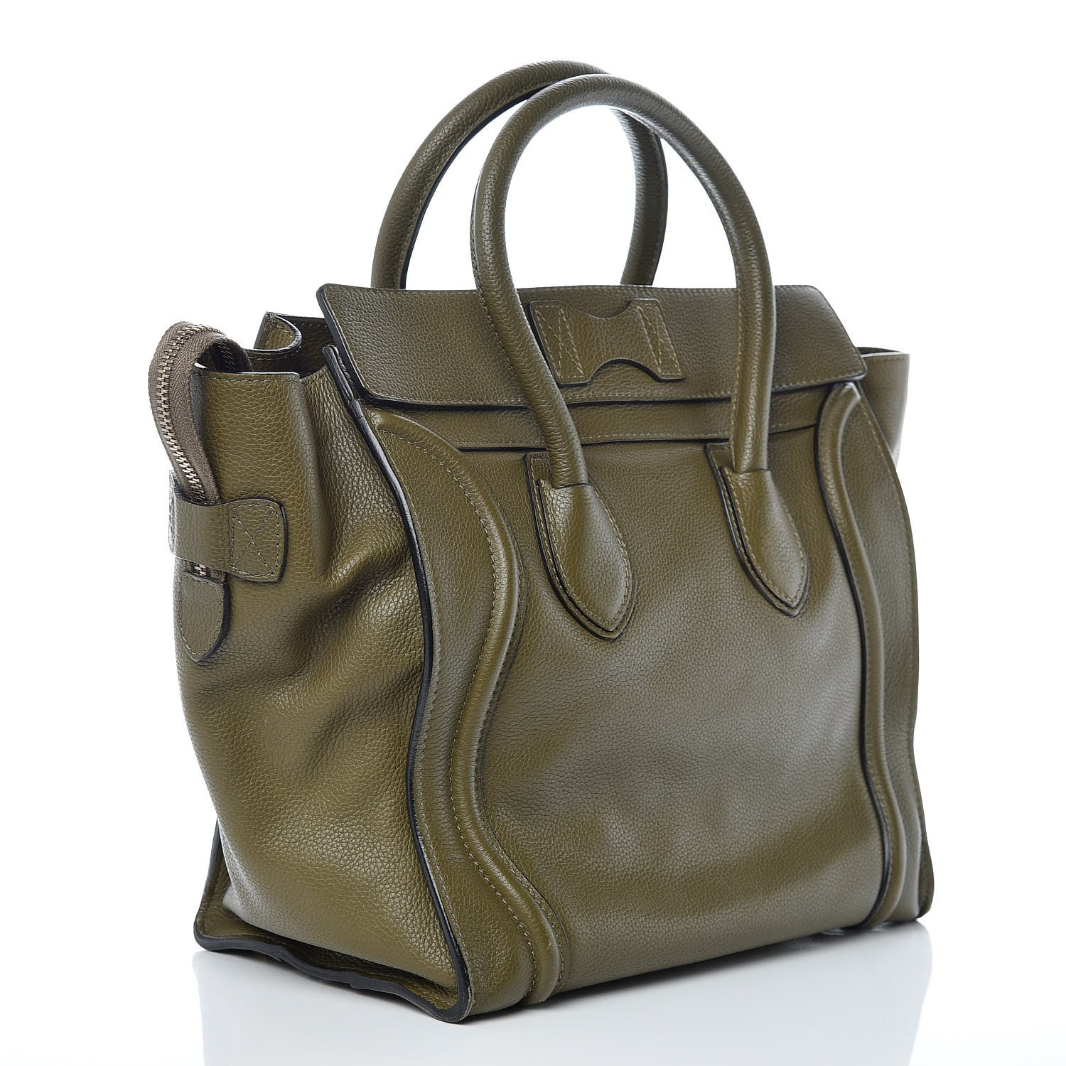 Celine Drummed Calfskin Mini Luggage Jungle 3 of 11