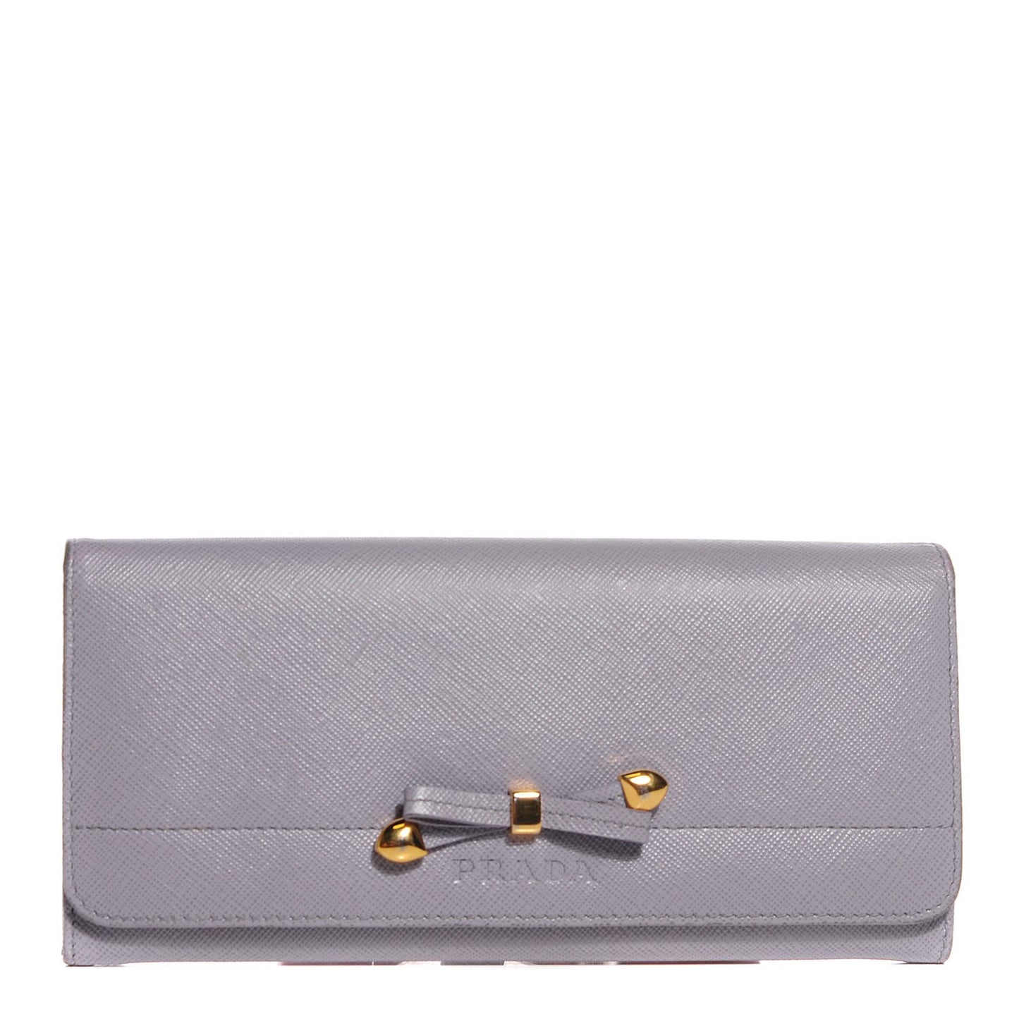 Saffiano Bow Flap Wallet Glicine