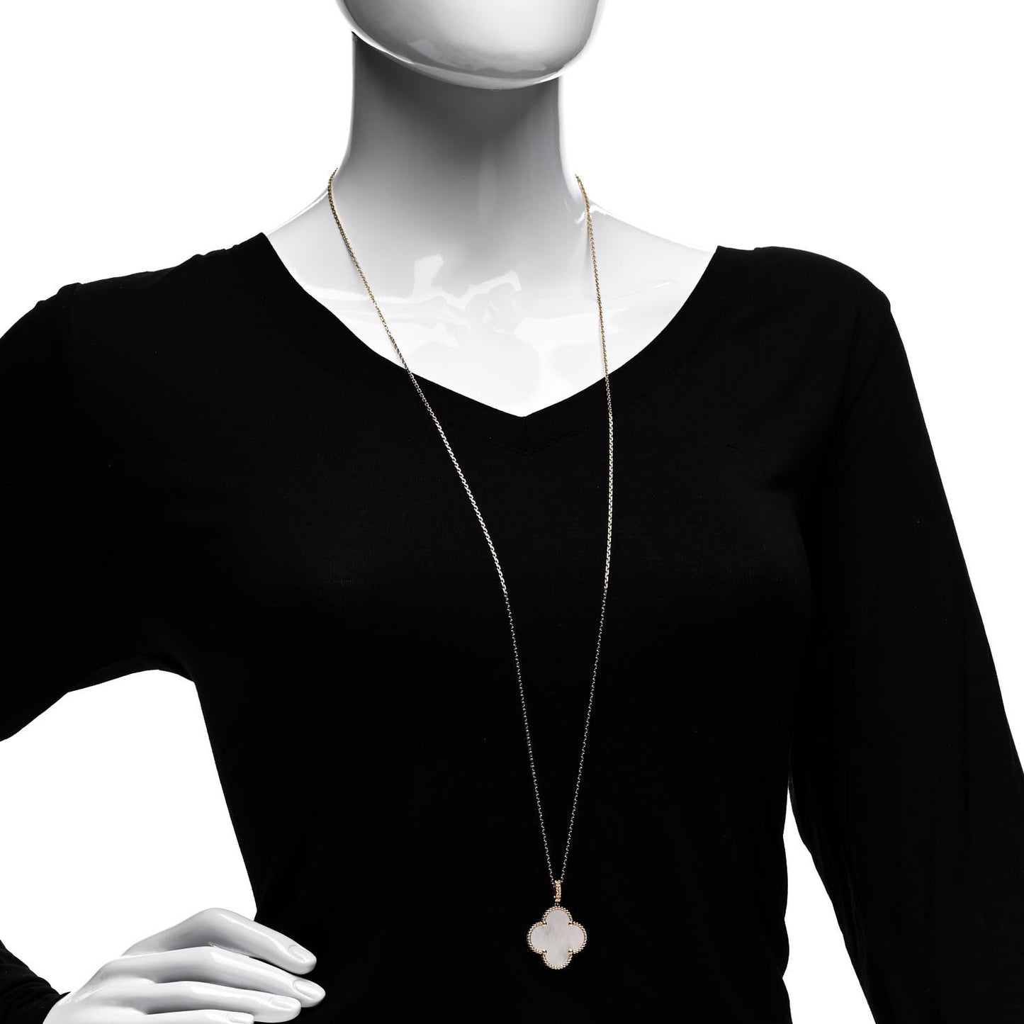 18K Yellow Gold Mother of Pearl Magic Alhambra Long Necklace