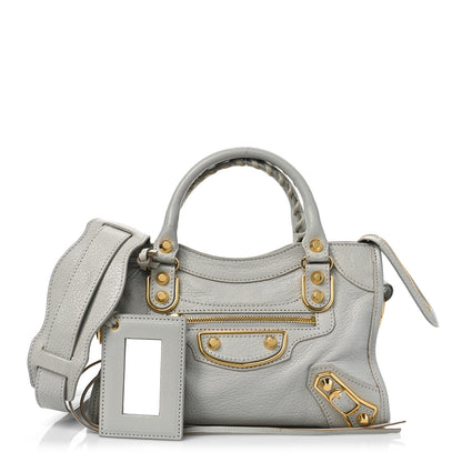 Balenciaga Chevre Gold Metallic Edge Hardware Mini City Gris Clair Gris Perle 1 of 9