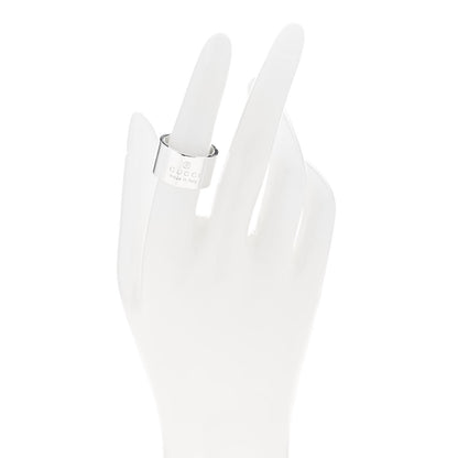 Gucci Sterling Silver 12mm Trademark Wide Band Ring 54 7 2 of 6