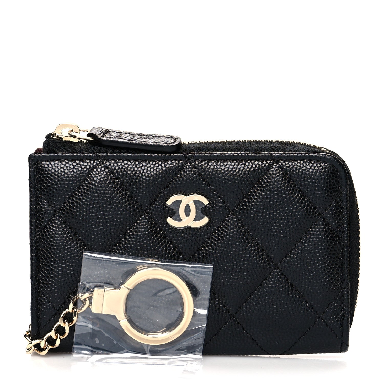 Chanel Caviar Quilted Zipped Key Holder Case Black 1 of 8