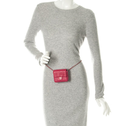 Chanel Lambskin Square Stitched Convertible Micro Flap Pink 4 of 12
