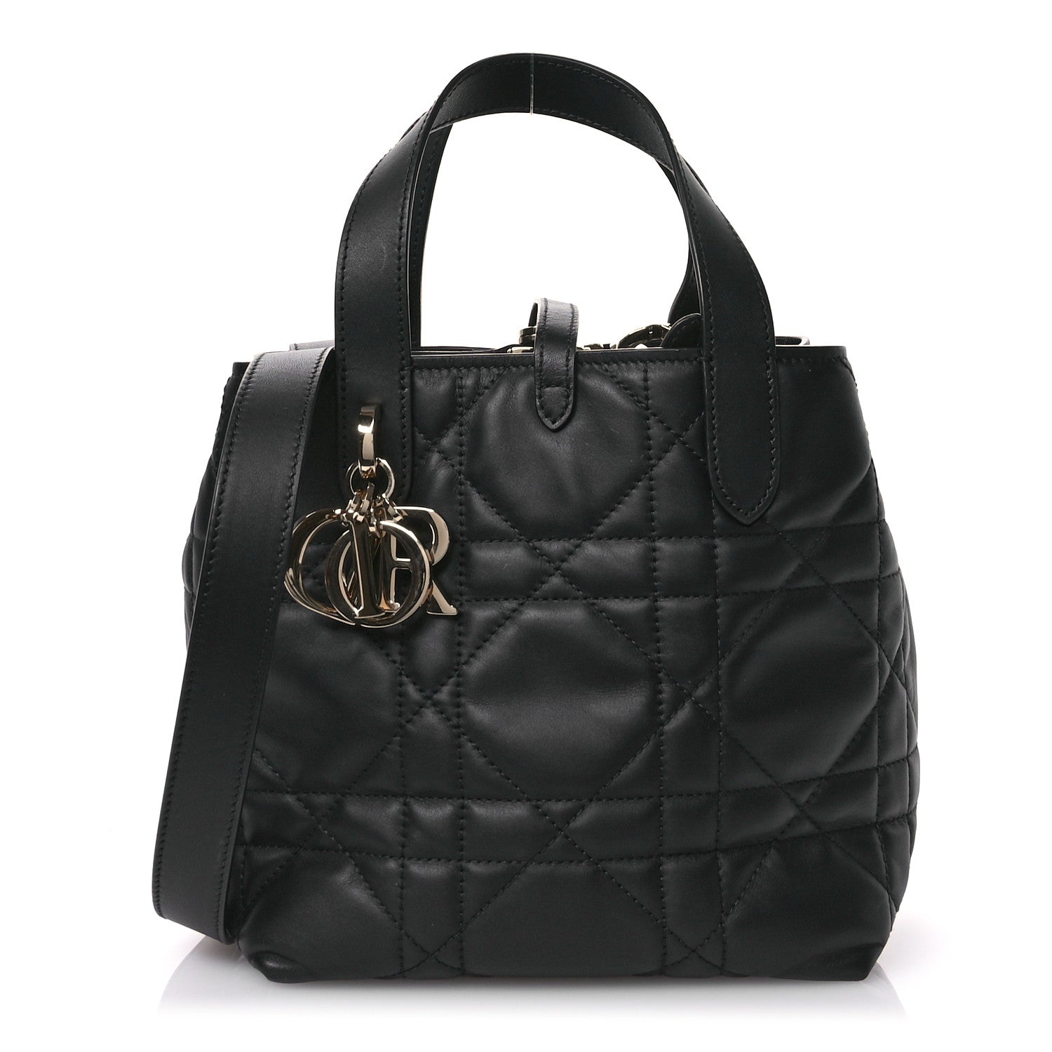 Christian Dior Calfskin Macrocannage Small Toujours Vertical Tote Black 1 of 11