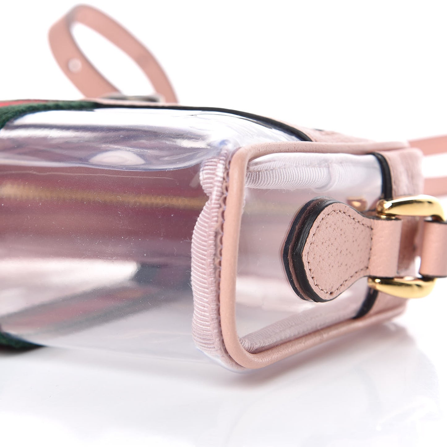 Vinyl Web Mini Ophidia Transparent Shoulder Bag Perfect Pink