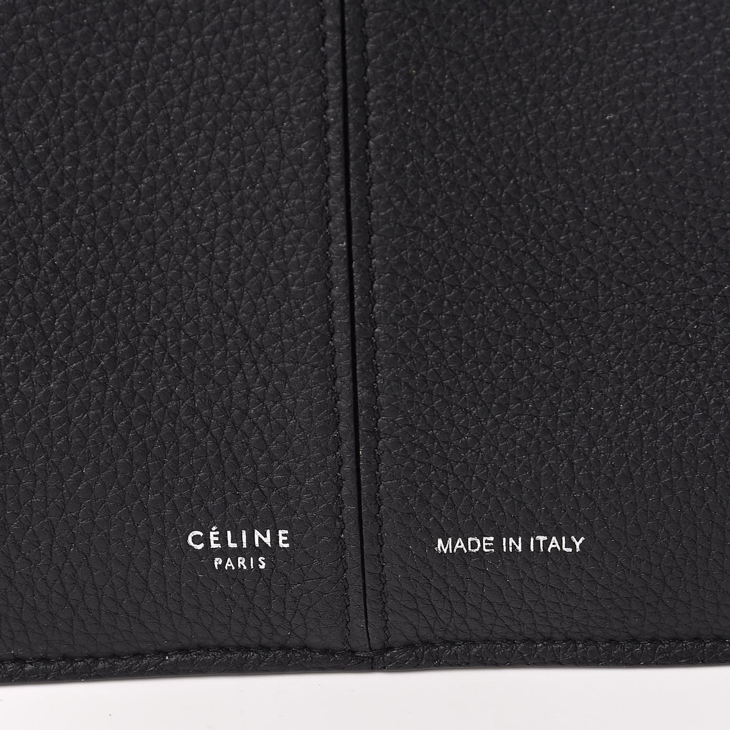 Baby Grained Calfskin Small Tri-Fold Bag Black