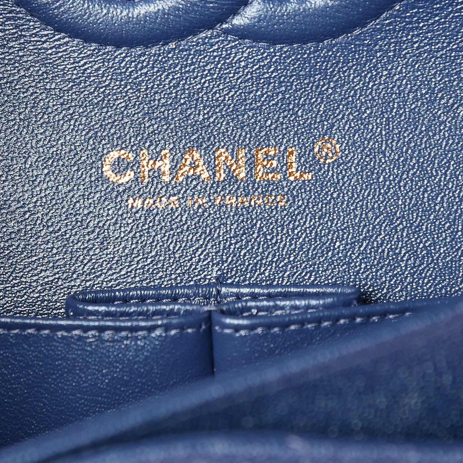 Chanel Iridescent Caviar Quilted Medium Double Flap Dark Blue 8 of 10