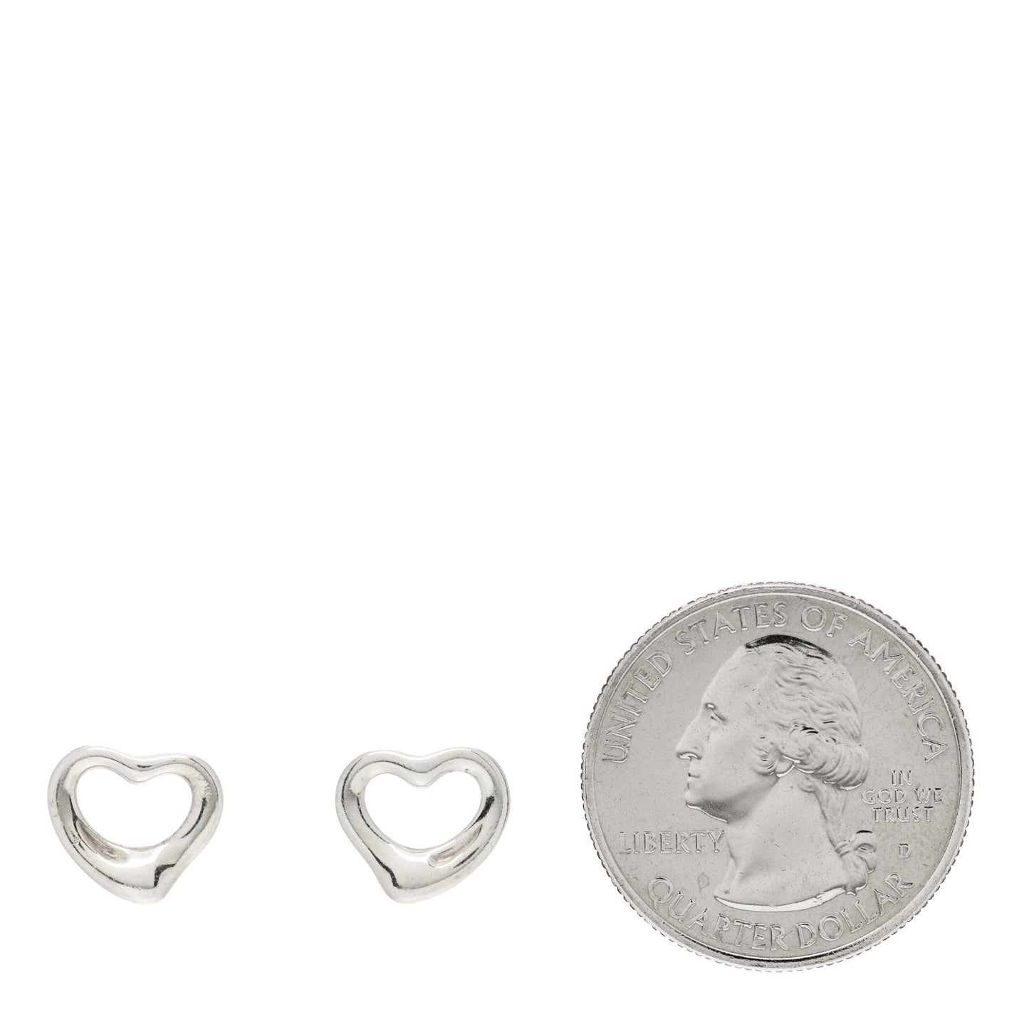 Sterling Silver 11mm Elsa Peretti Open Heart Earrings