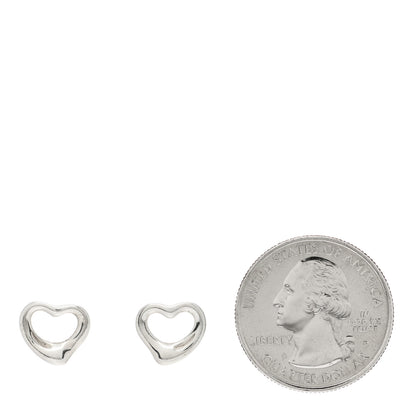 Tiffany Sterling Silver 11mm Elsa Peretti Open Heart Earrings 2 of 4