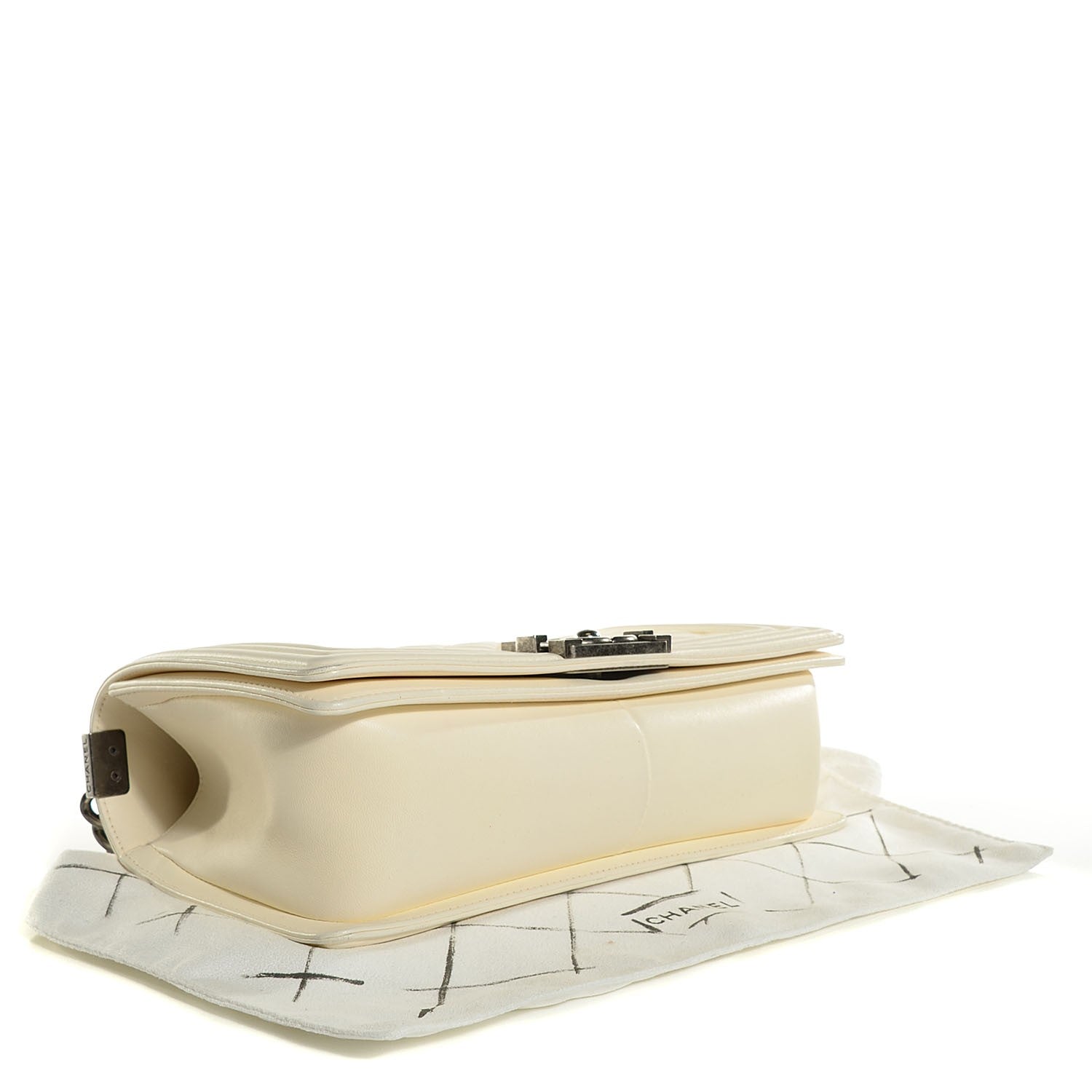 Chanel Calfskin Quilted Medium Boy Flap Light Beige 4 of 8