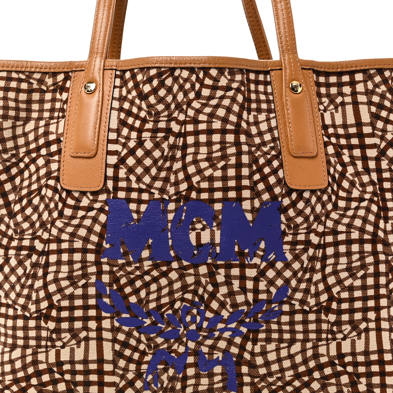 MCM Visetos Medium Liz Reversible Shopper Tote Cognac 10 of 15