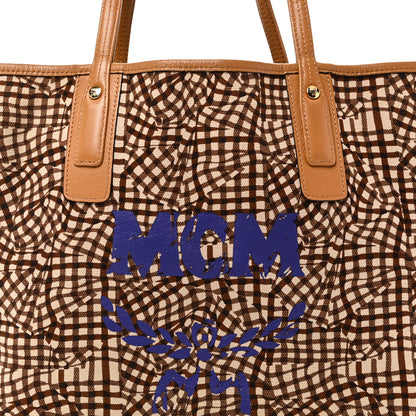 MCM Visetos Medium Liz Reversible Shopper Tote Cognac 10 of 15