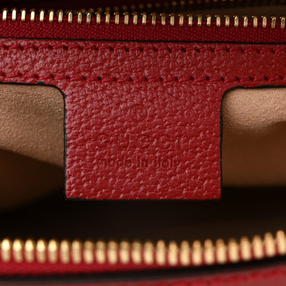 Gucci GG Supreme Monogram Flora Web Small Ophidia Top Handle Shoulder Bag Hibiscus Red 6 of 11