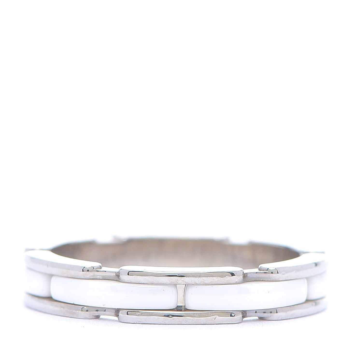 18K White Gold Ceramic Small Ultra Ring White 59 8.75