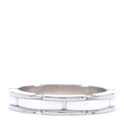 Chanel 18K White Gold Ceramic Small Ultra Ring White 59 8.75 1 of 3