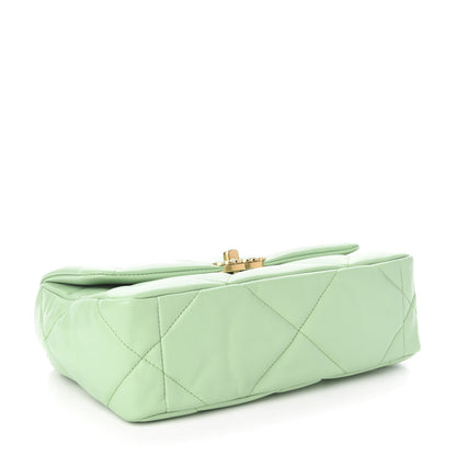 Chanel Goatskin Quilted Medium 19 Flap Light Green 4 of 12