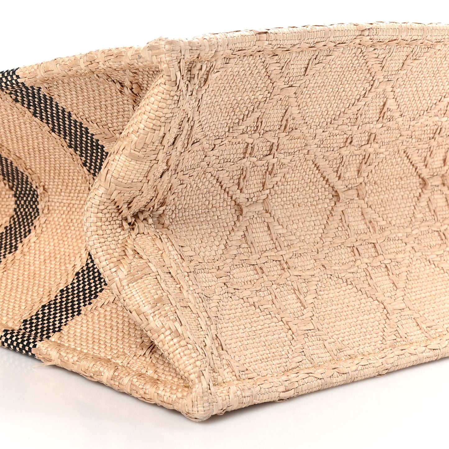Raffia Cannage Medium Book Tote Natural